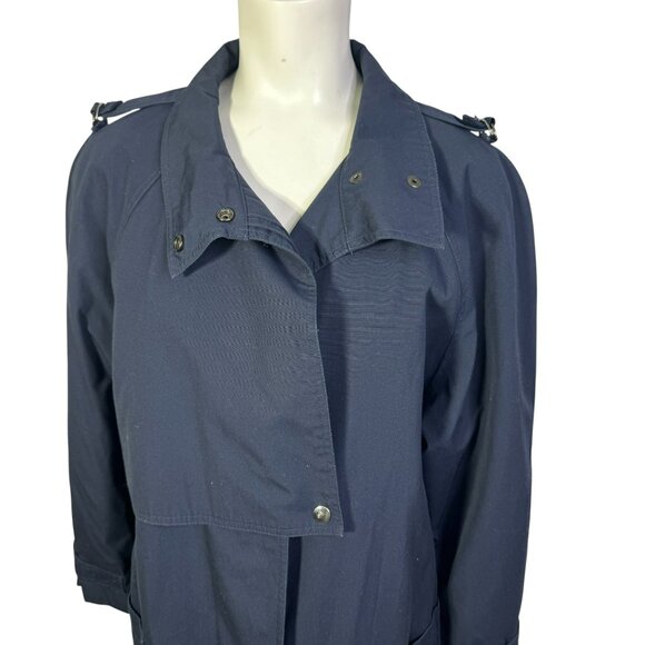 Vintage Niccolini Navy Blue Trench Coat – Women's Size 15/16 Classic Rain Coat - Picture 5 of 6